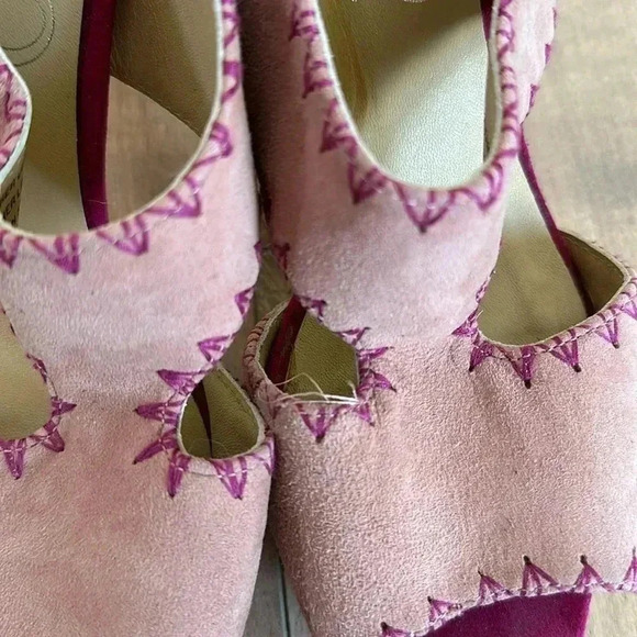 Paco Gil Pink Suede Leather Heels Sz 8.5 - Picture 9 of 9